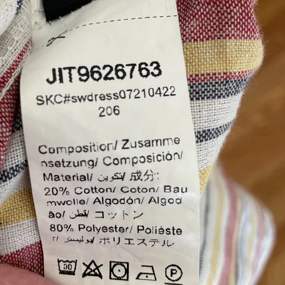 SHEIN VCAY Cutout Detail Striped Ruffle Hem Halter Dress Multicolor Size XS - Picture 8 of 12